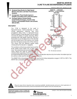 SN74F138DE4 datasheet  